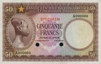 p27ct from Belgian Congo: 50 Francs from 1953